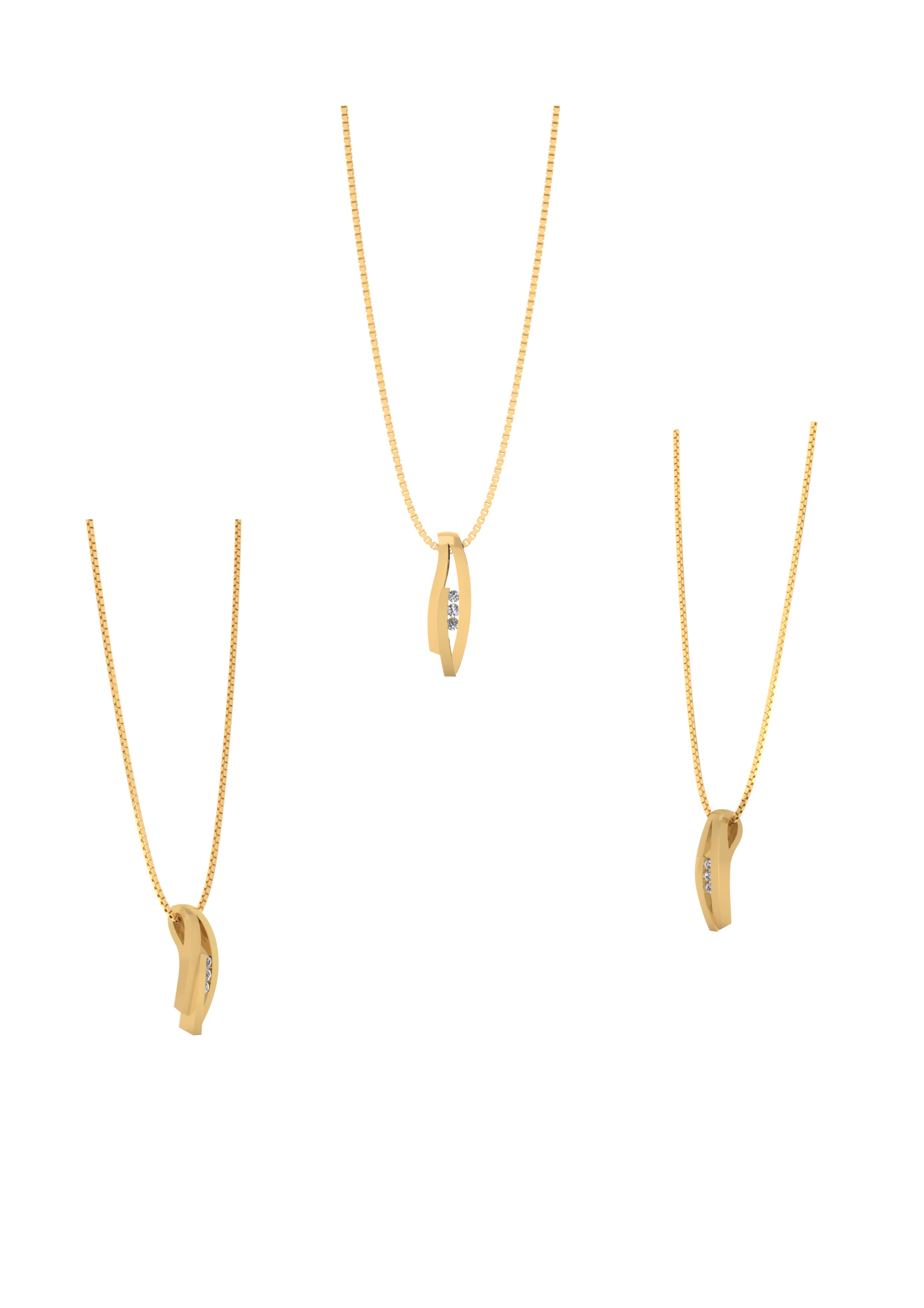 8 KT. VEDHÆNG M.ZIR SØLV/FG KÆDE