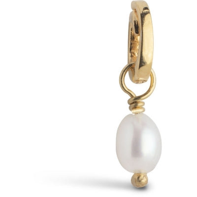 Enamel Finest Pearl charm i 18 karat forgyldt 925 sterlingsølv C018G