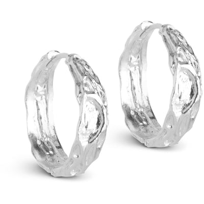 Enamel Nela Hoops Øreringe i Sterling Sølv E370SM