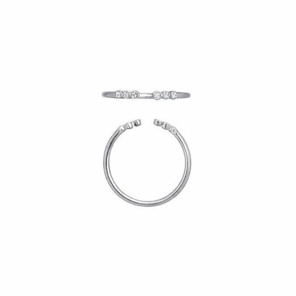 SØLV RING ÅBNE SIX DOTS