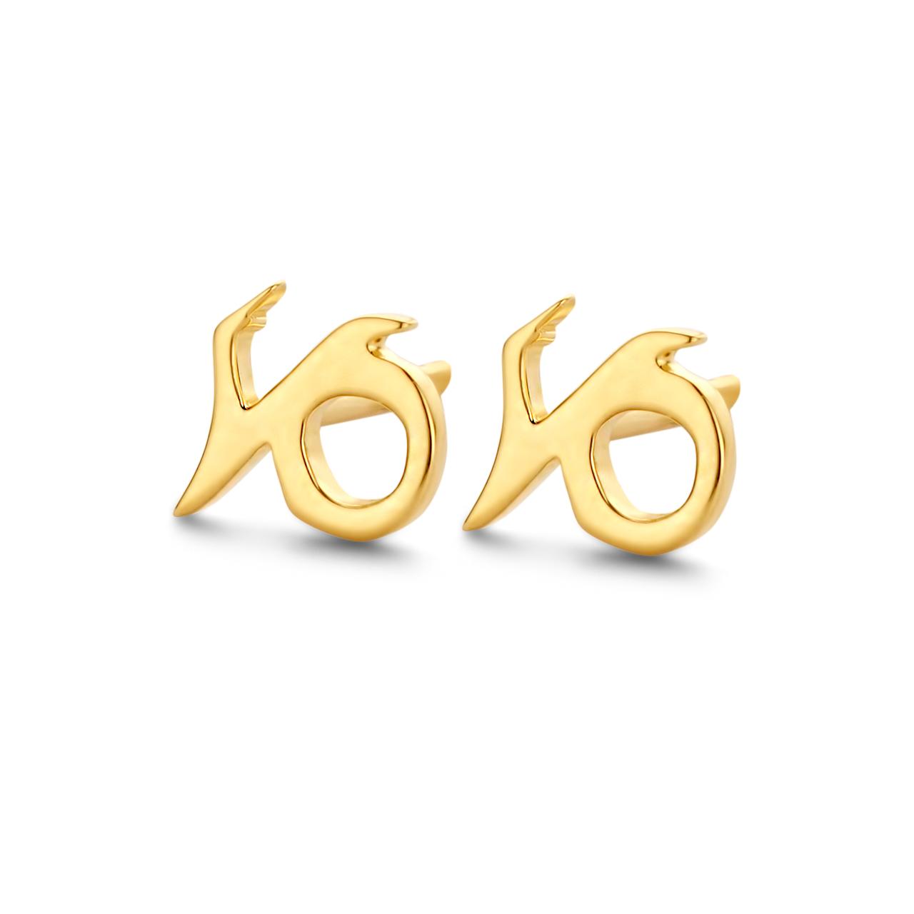 Stjernetegn Stenbukken Forgyldt Sølv Ørestikker fra Spirit Icons