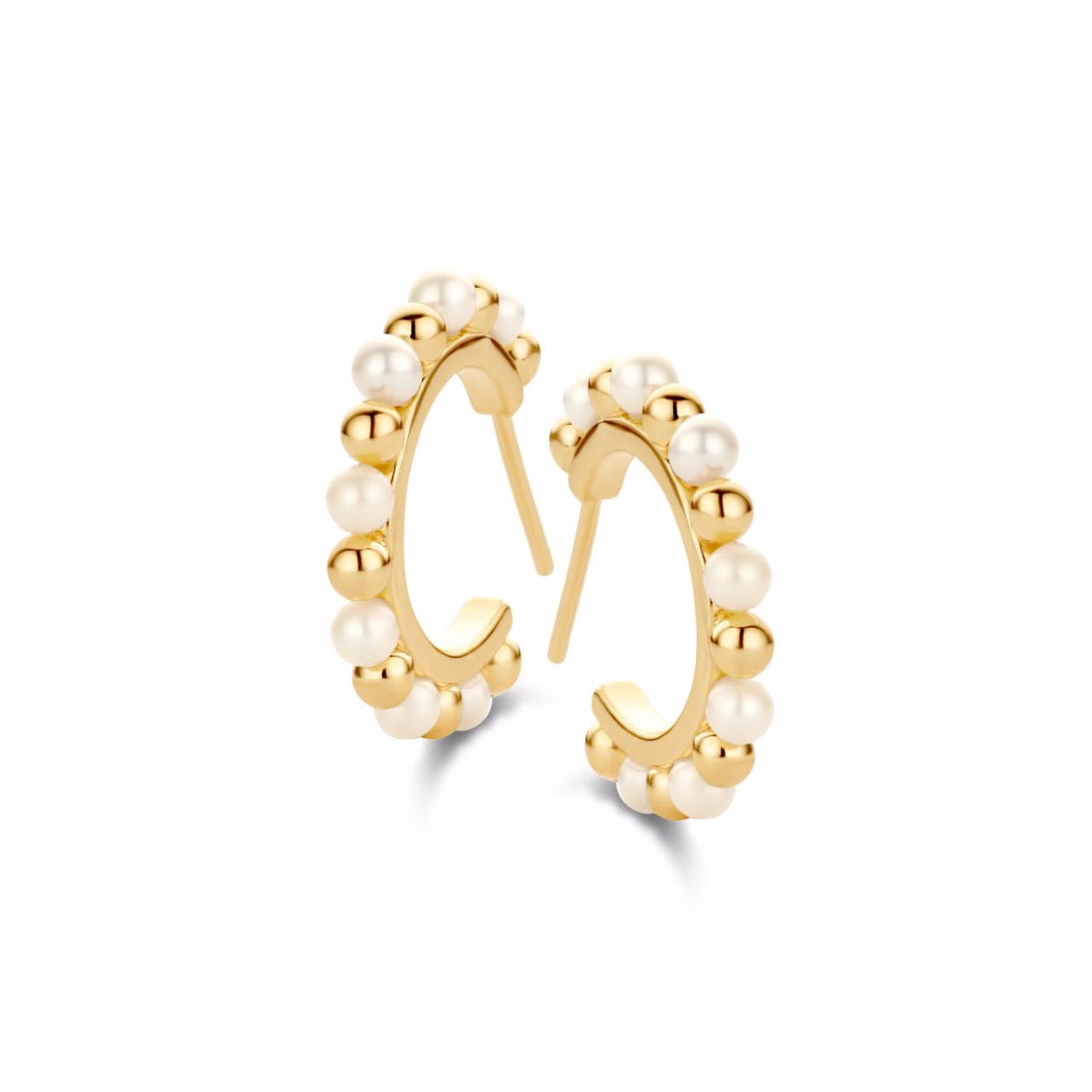 Spirit Icons Gem Hoops Creol Forgyldt Sølv Øreringe med Perle