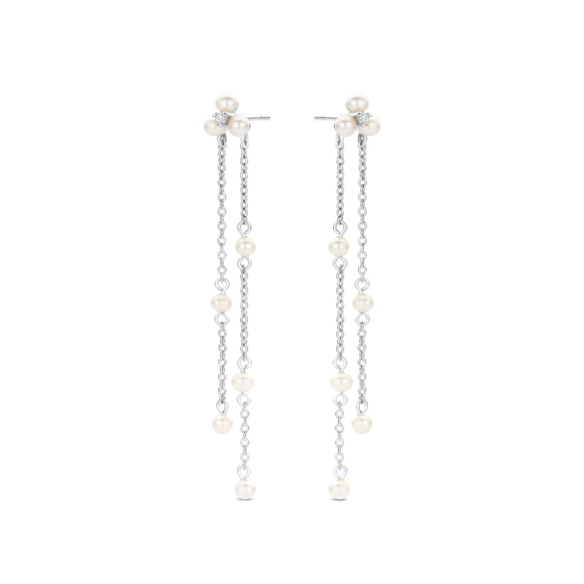 Spirit Icons Alma Hanger Pearl Sterling Sølv Øreringe med Ferskvandsperle