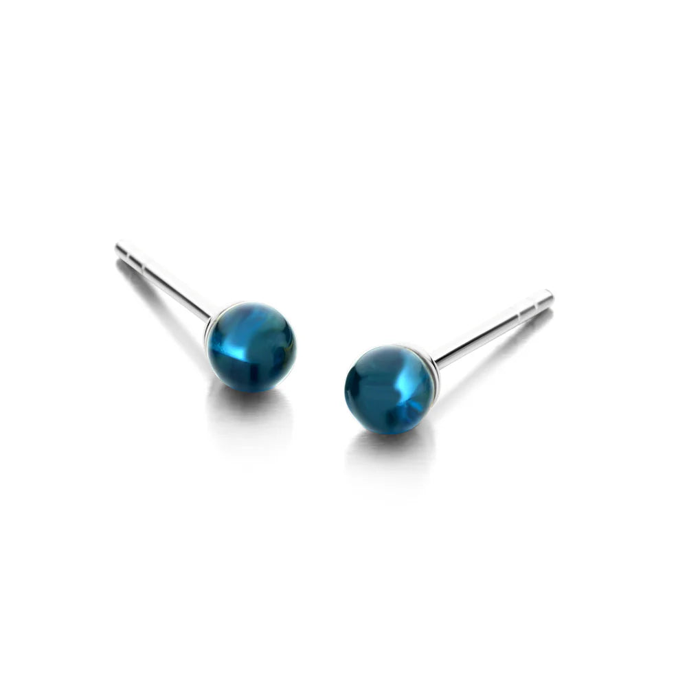 FIGARO STUD BLUE 4MM