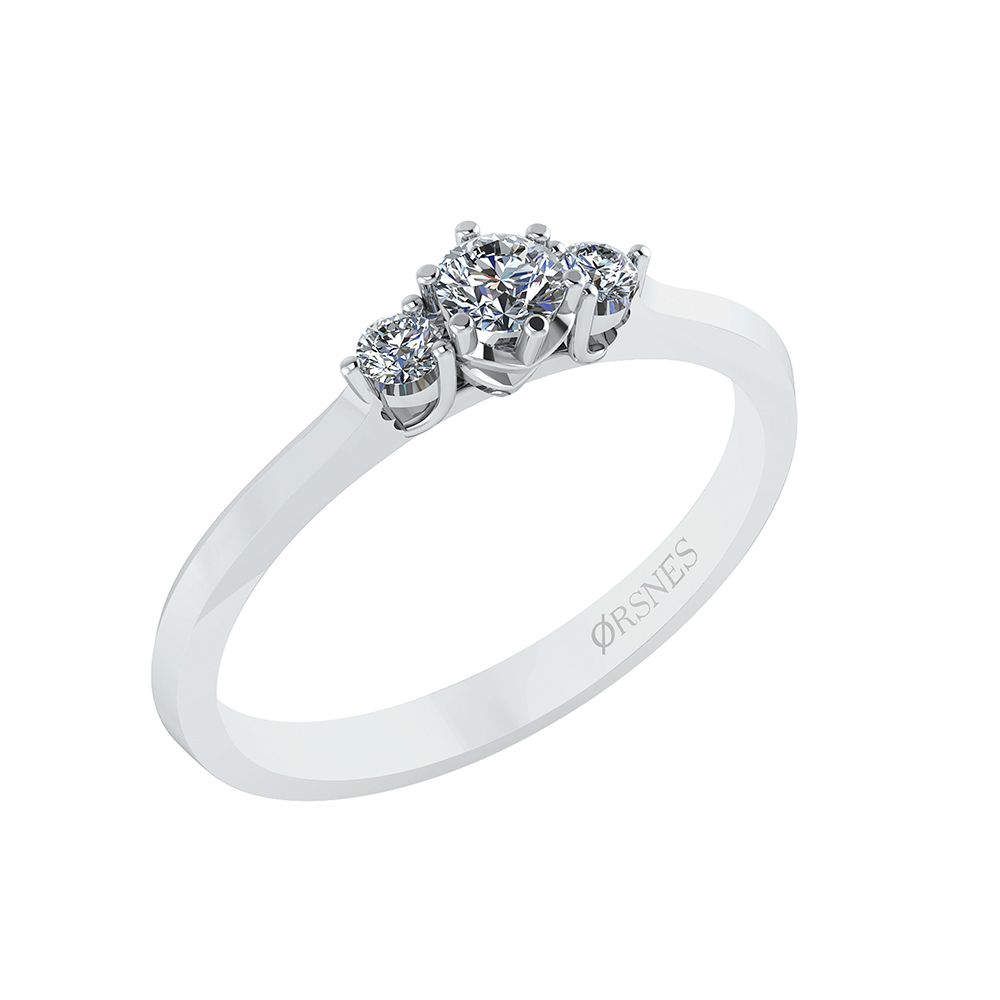 14KT HVG RING 1X0,09+2X0,027CT