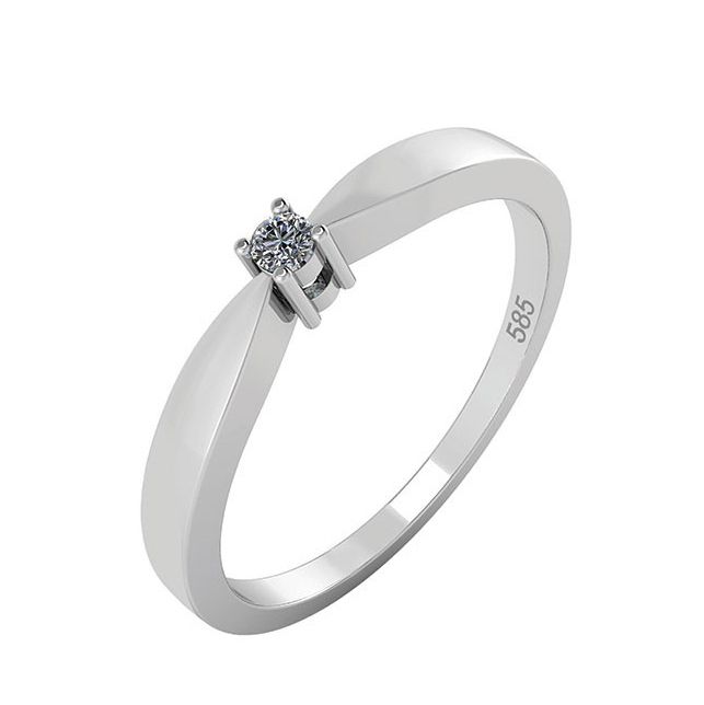 14KT.HV.RING 0,03CT W.SI