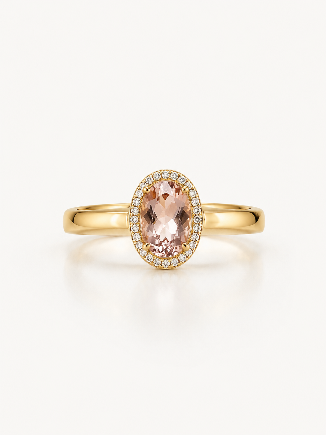 14KT.RING 0,07 W.SI+PINK MORGANITE 5x7MM