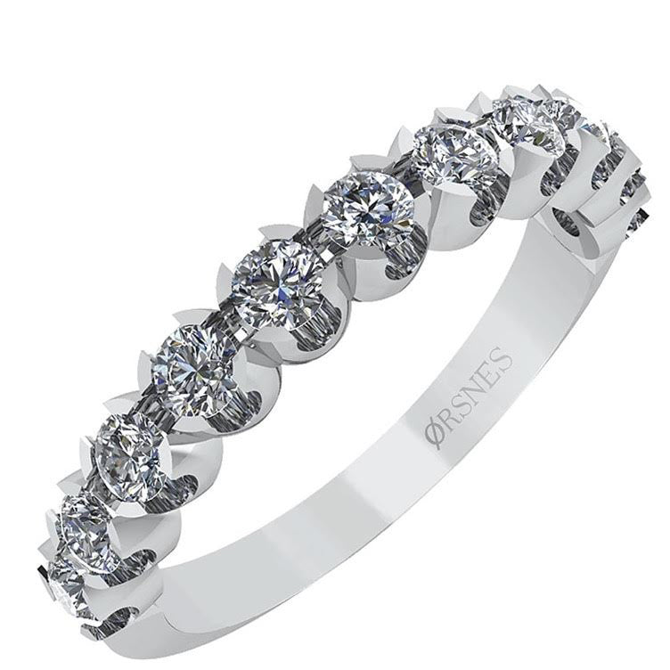 HENRIK ØRSNES DESIGN 14 Karat Hvidguld Ring med Diamanter 0,66 Carat W/SI