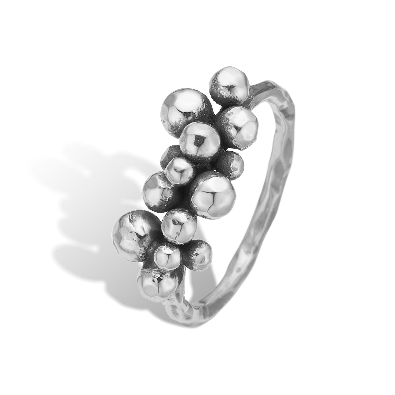 RING ROSE BUDS SILVER CLUSTER-13