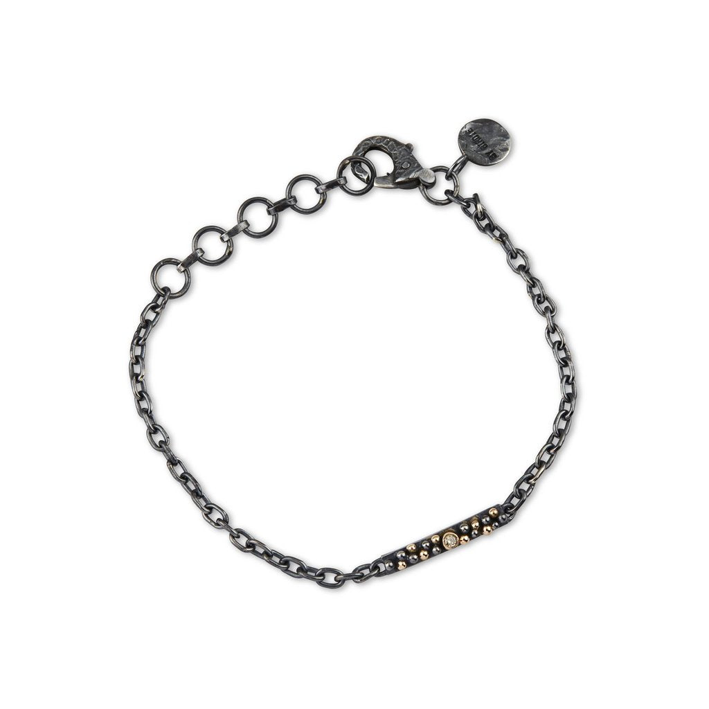 SØLV ARMBÅND HARLEM 0,05CT. M.14KT.