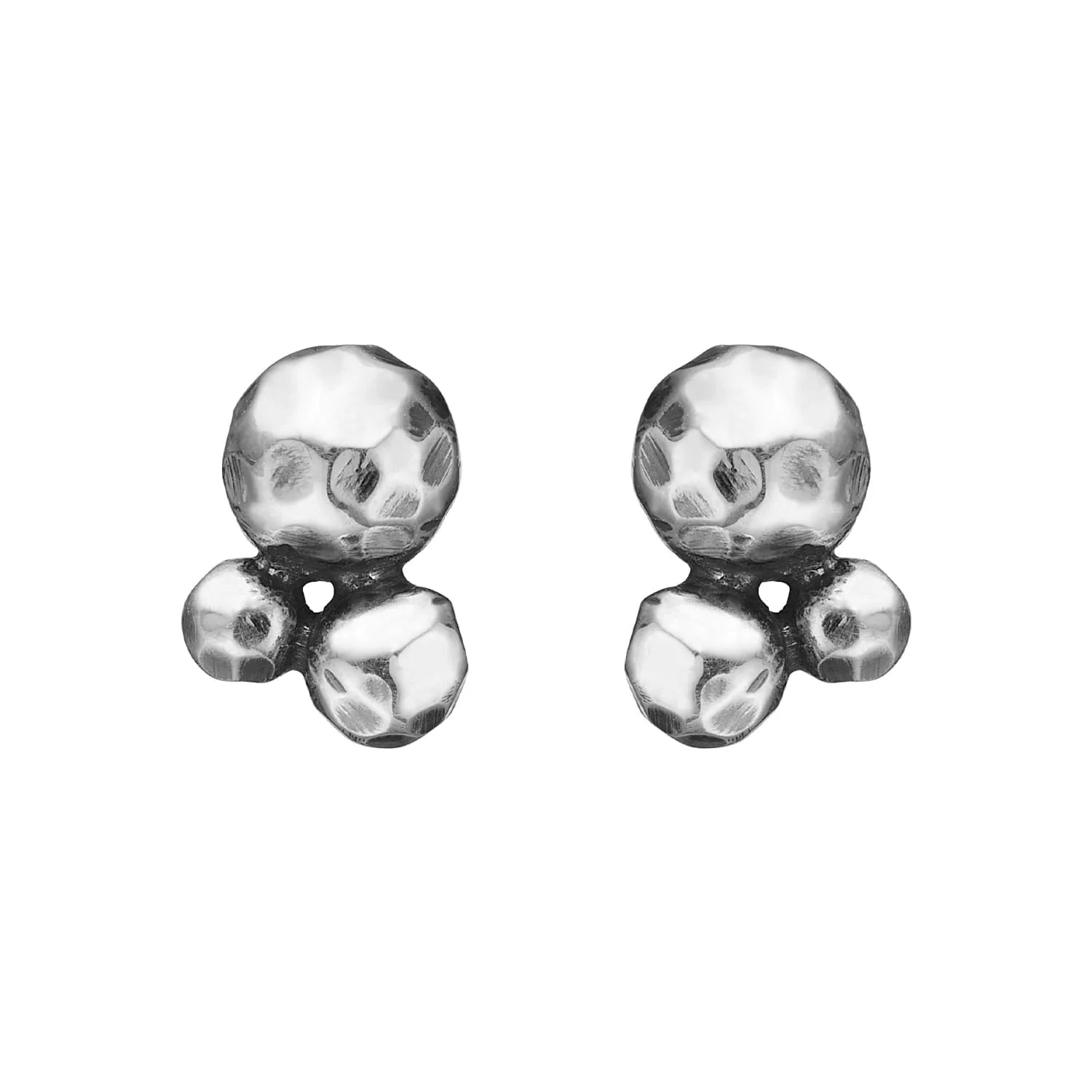 EARS ROSE SILVER CLUSTER-3 HAMMERED H10