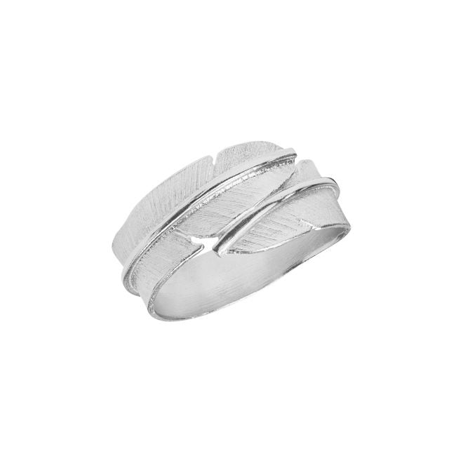 FEATHER RING SMALL - RHOD.
