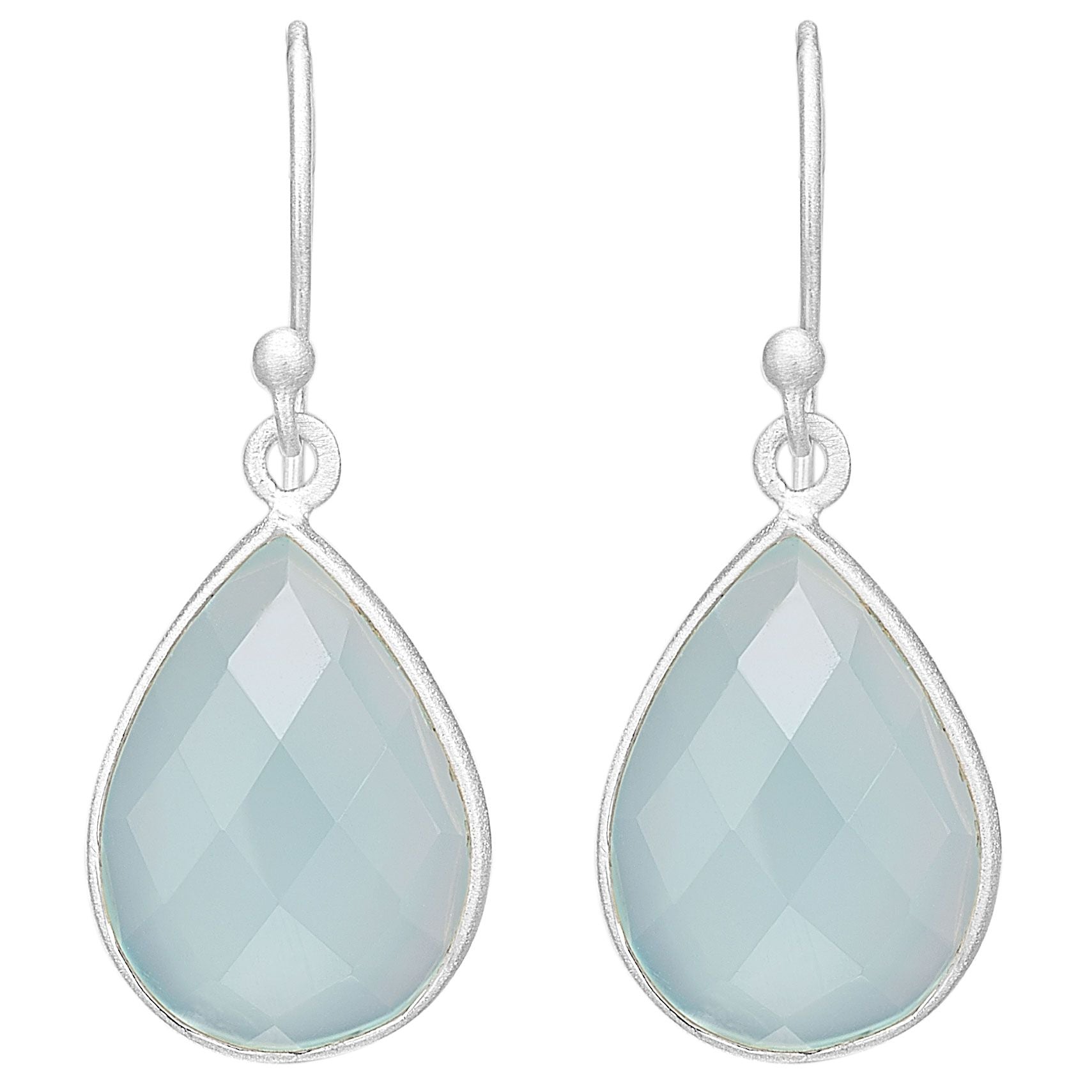 Frk. Lisberg, Cath Ørehængere, Aqua Chalcedon/Sølv