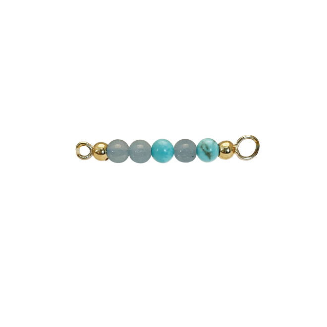 MIX TURQUOISE/AQUAMARIN TOP FOR MULTI - GOLDPLATED