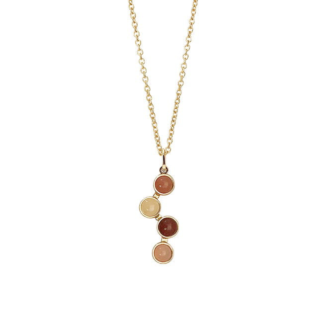 HORIZON PENDANT WITH 4X5MM RED MIX - GOLDPLATED