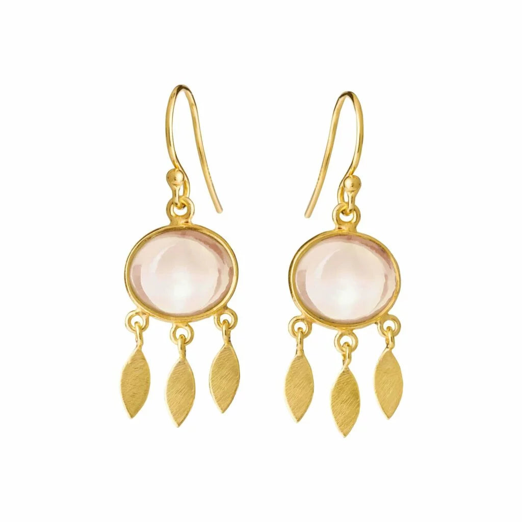 Susanne Friis Forgyldt Sølv Øreringe med Morganit