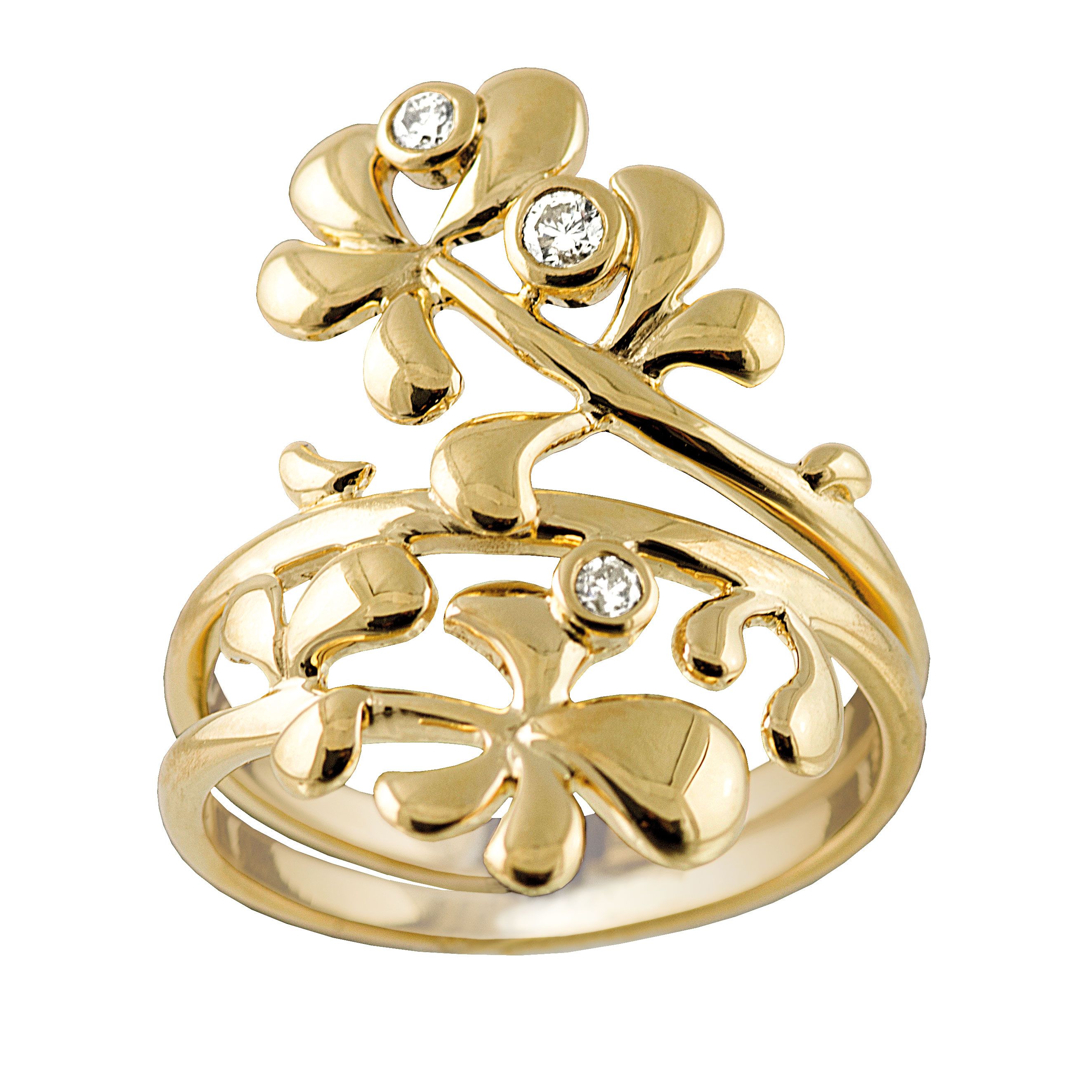 14KT.RING 2X0,04+1X0,08CT
