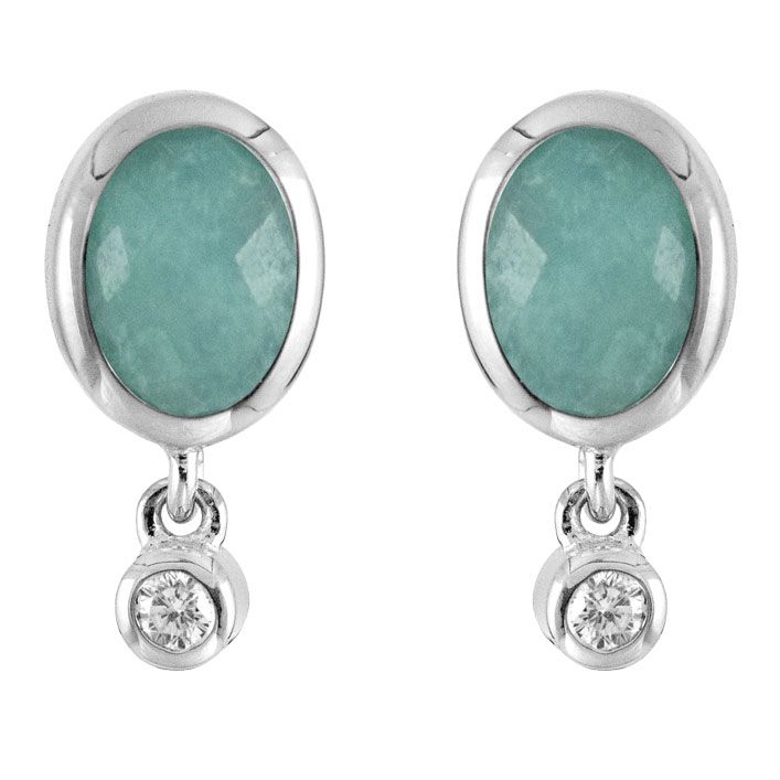 Sterling Sølv Ørestikker fra Rabinovich med Amazonit