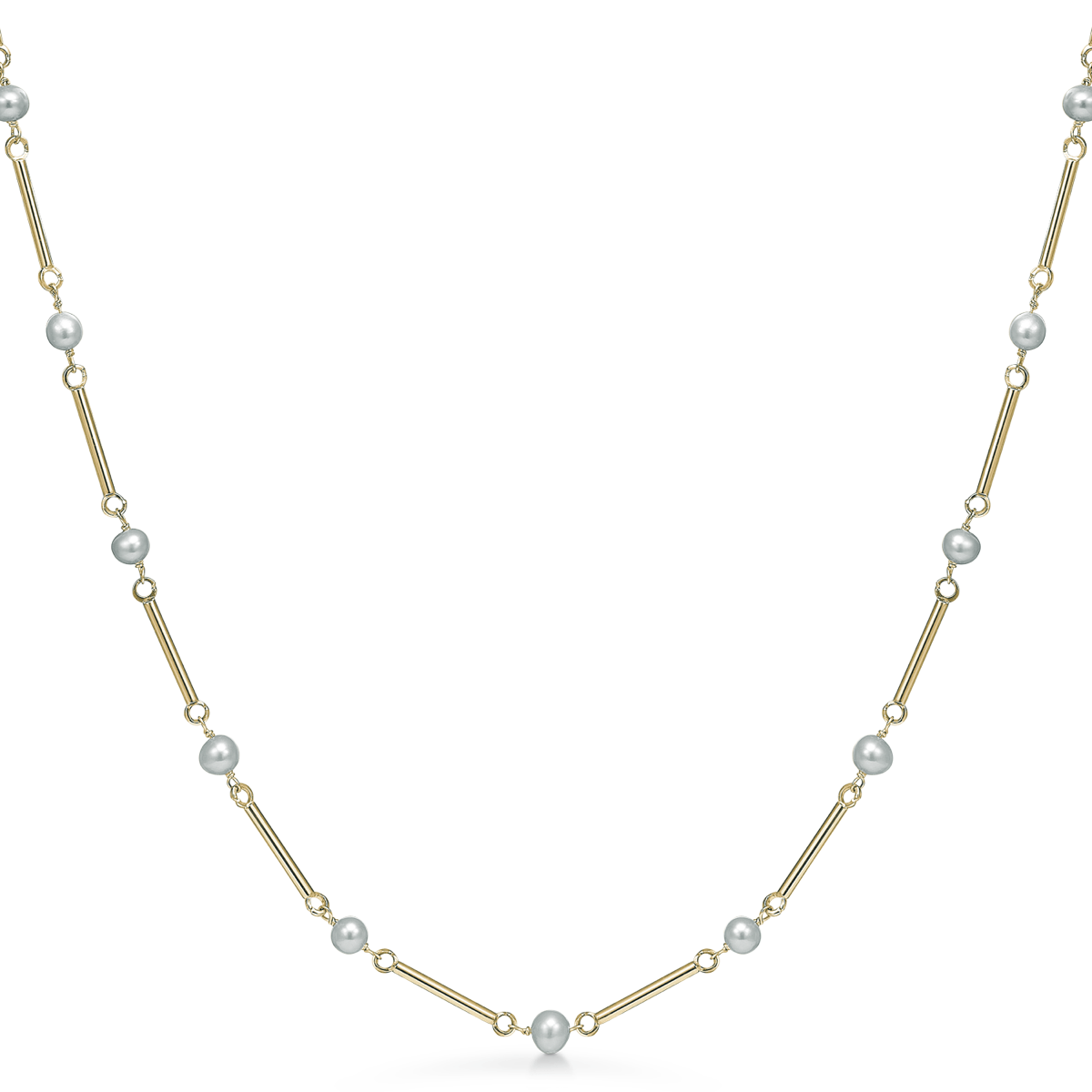 Støvring Design 8 Karat Guld Halskæde med Ferskvandsperler
