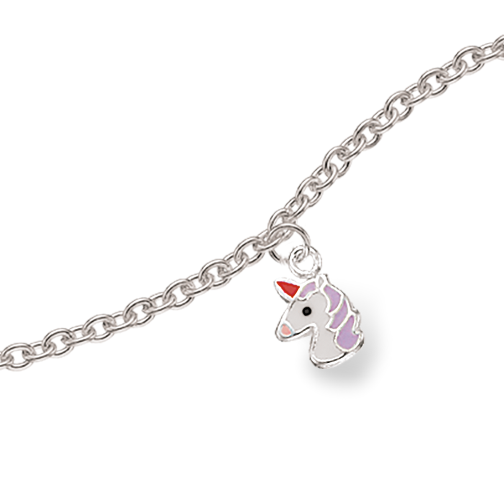 Enhjørning Sterling Sølv Børnearmbånd fra Scrouples