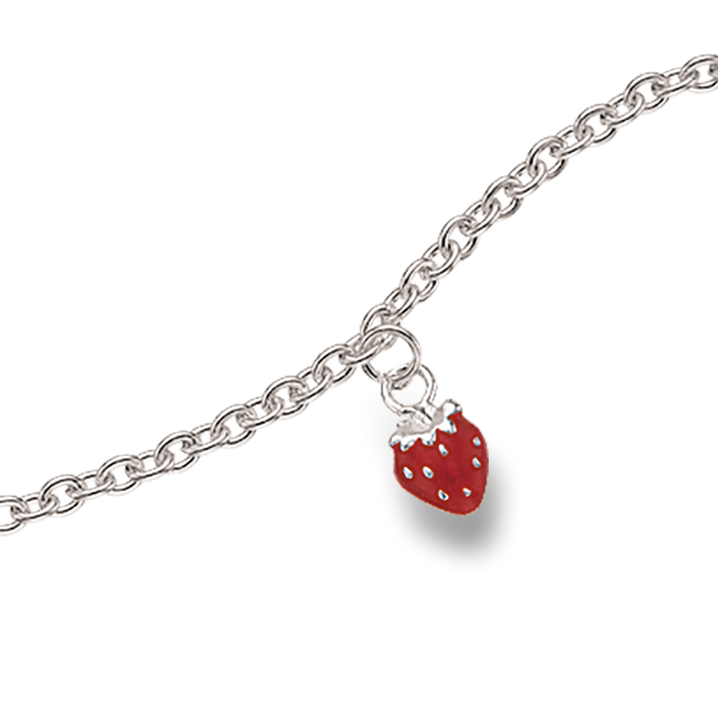 Jordbær Sterling Sølv Børnearmbånd fra Scrouples