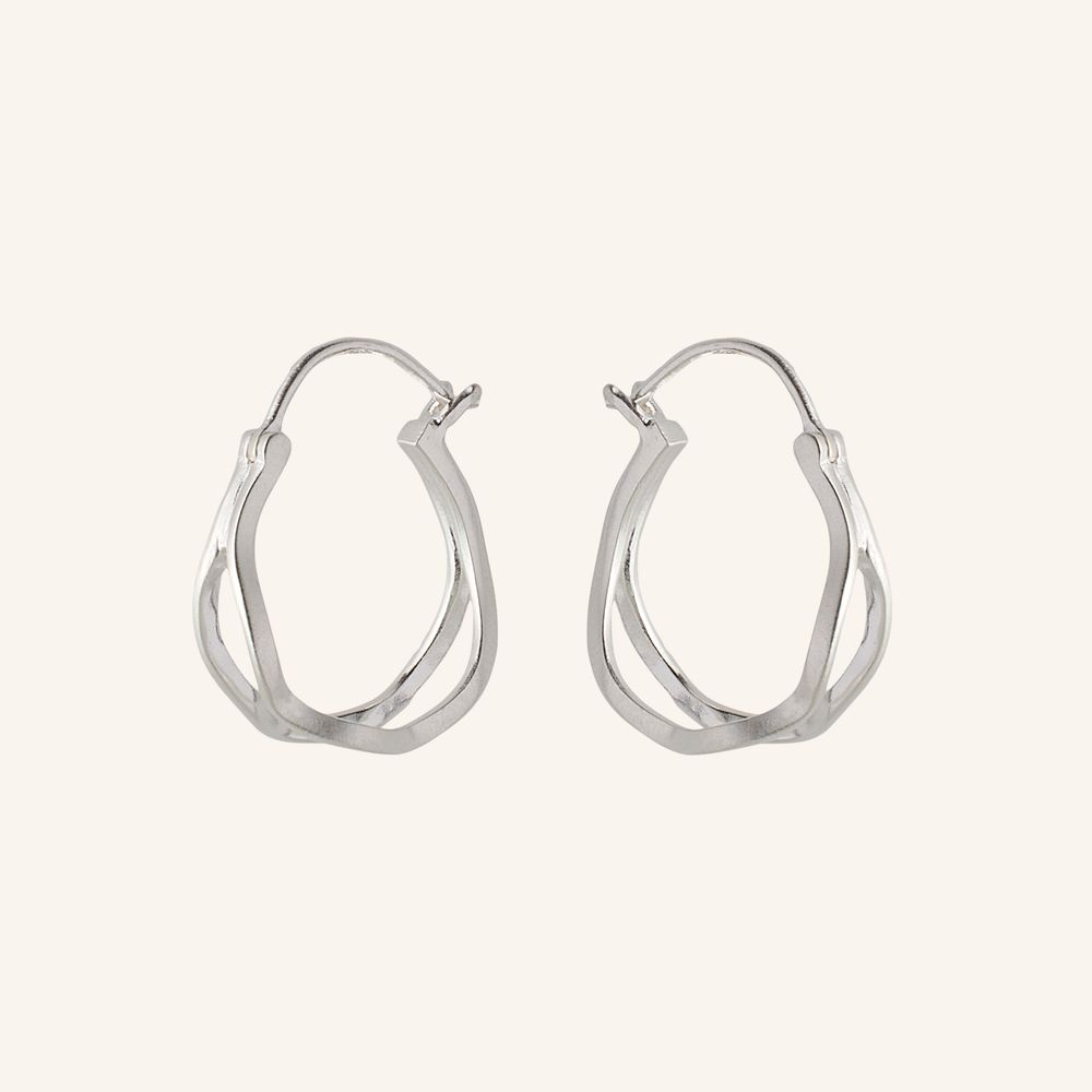 Stream Hoops Sterling Sølv Øreringe fra Pernille Corydon