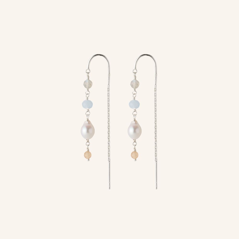 Pernille Corydon Mellow Blue Earchains Øreringe i Sterling Sølv