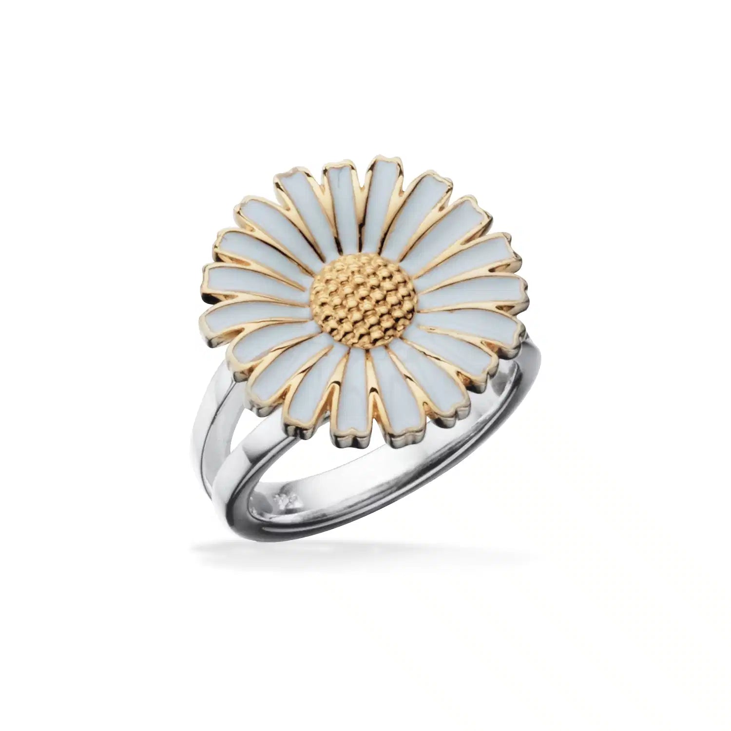RING MARGUERIT STOR 19 MM. SØLV-FG.-HVID