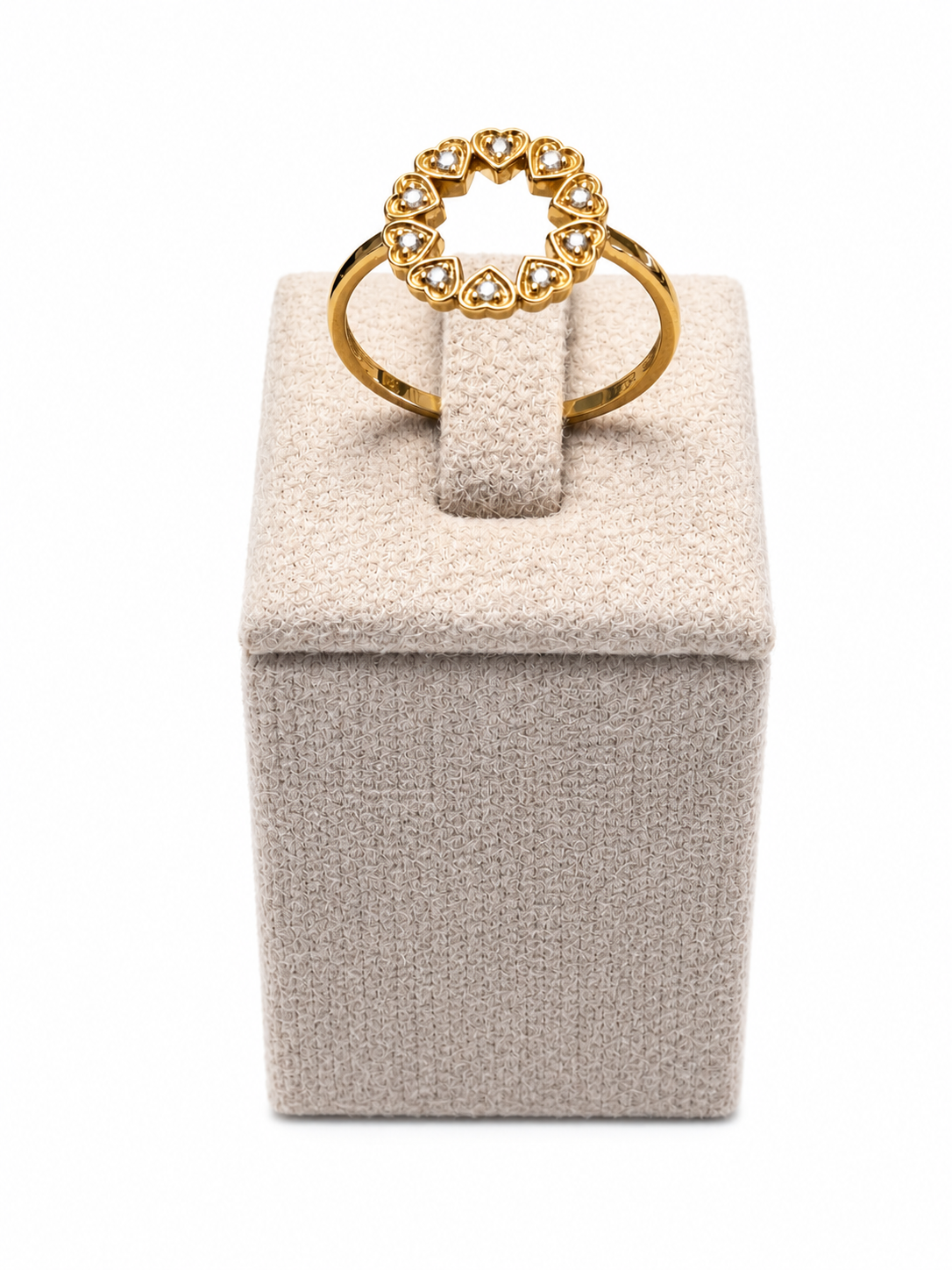 RING HJERTER SYN. CUBIC ZIR. 8 KT.