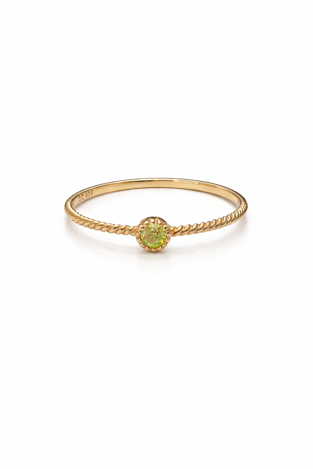 RING GRØN SYN. CUBIC ZIR. 8 KT.