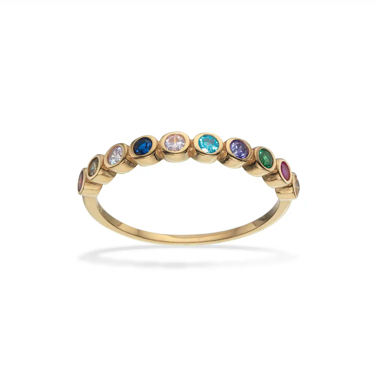 RING RAINBOW SYN. CUBIC ZIR. 8 KT.