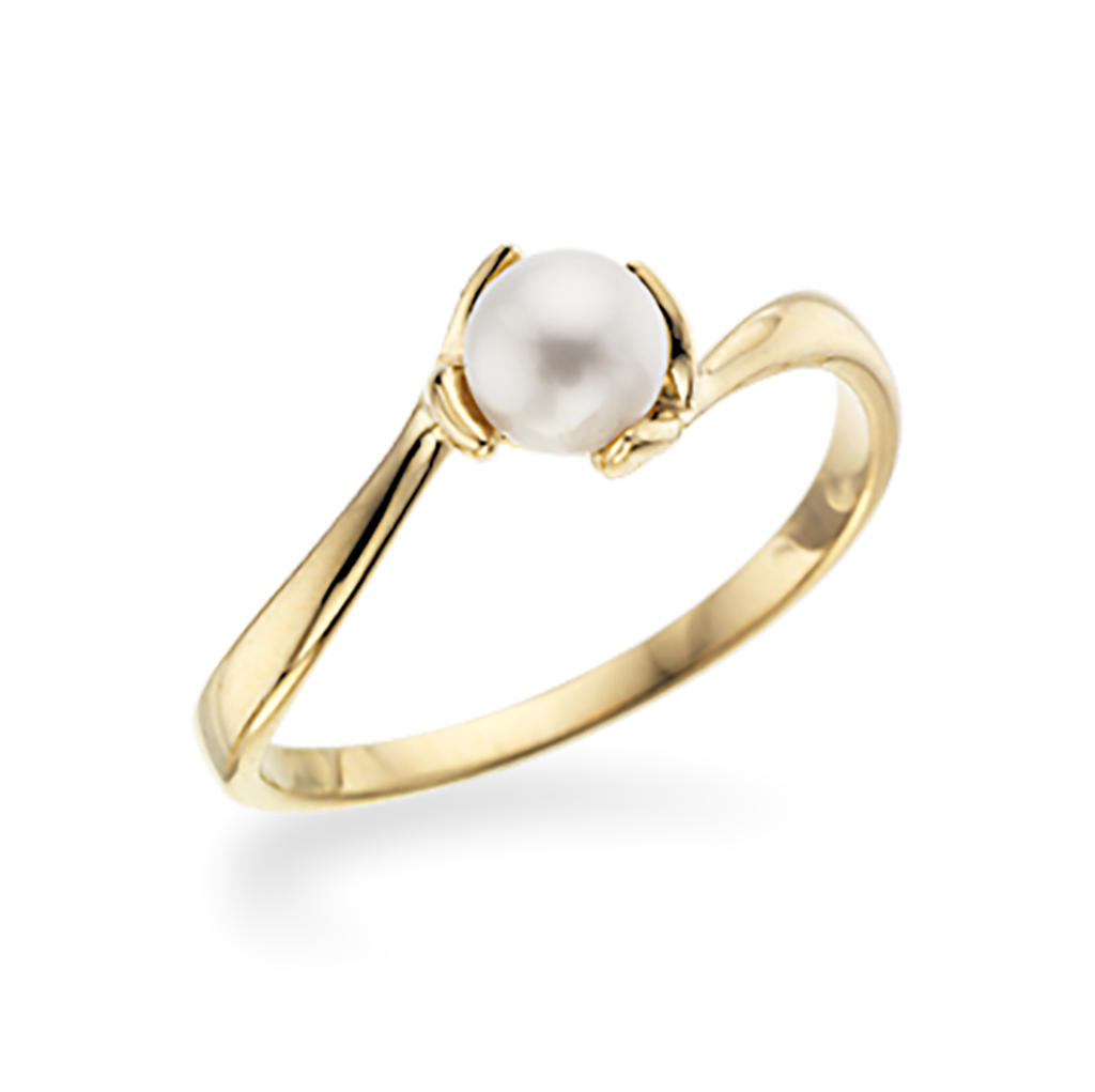 Scrouples Ring i 8 Karat Guld med Ferskvandsperle