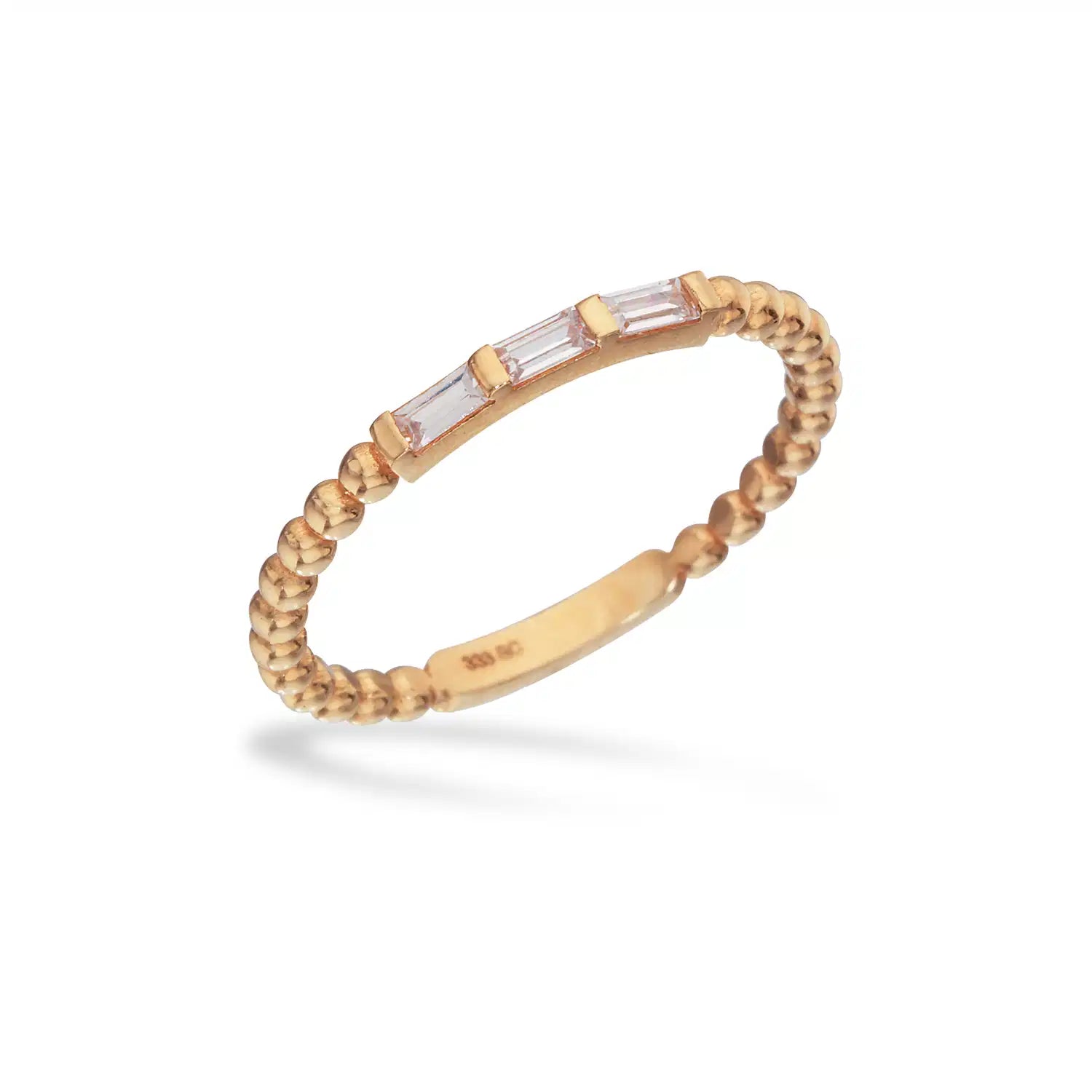 RING BAGUETTE CUBIC ZIR. 8 KT.