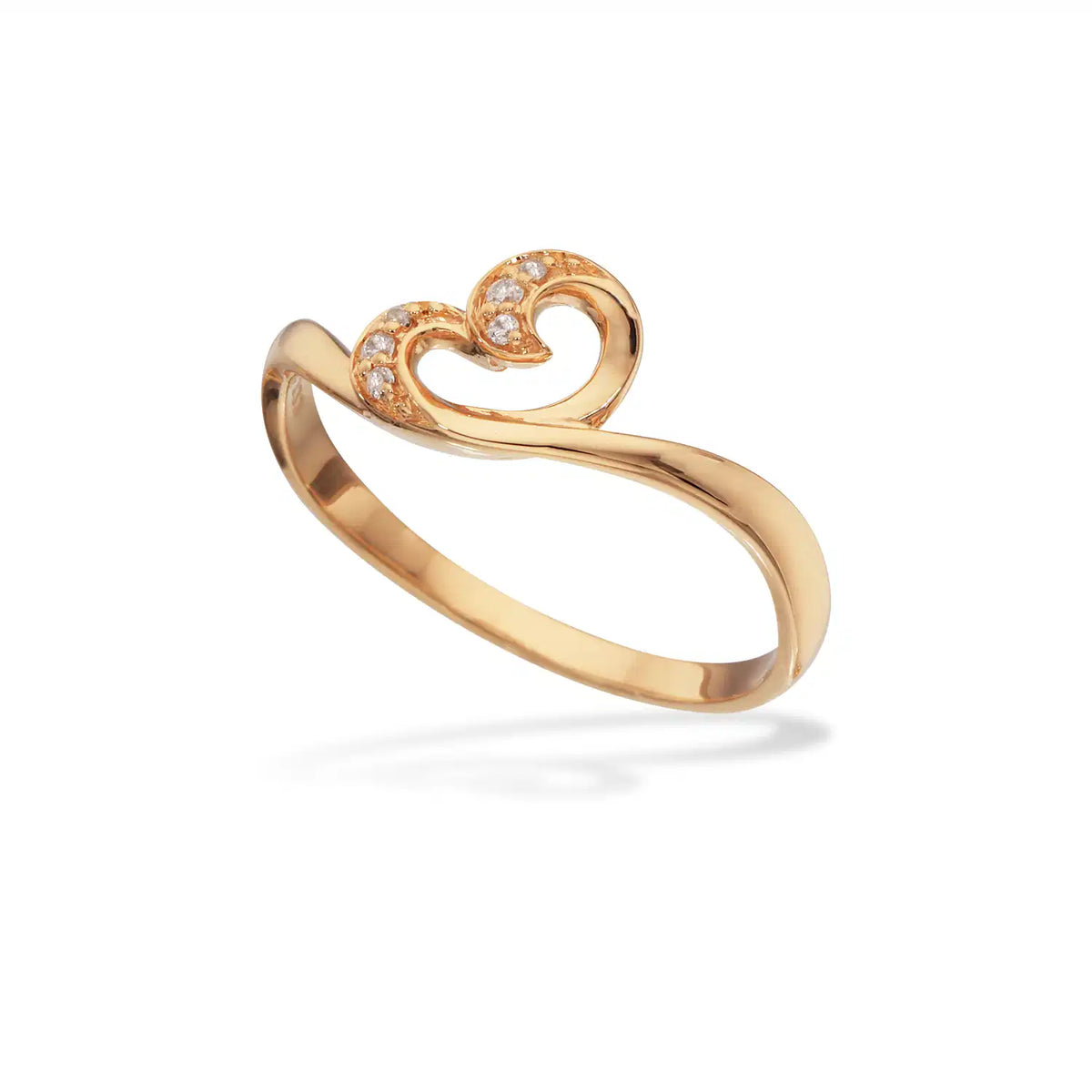 RING HJERTE CUBIC ZIR. 8 KT.