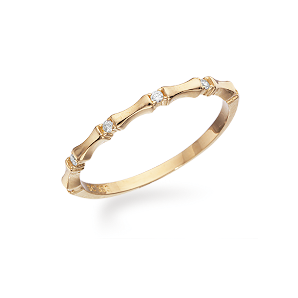 RING BAMBUS CUBIC ZIR 8 KT.