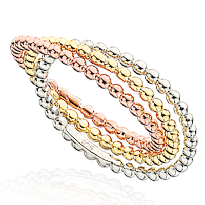 SØLV RING I 3 FARVER