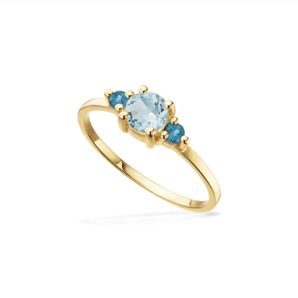 RING BLÅ TOPAS/LONDON BLUE TOPAS 8 KT.