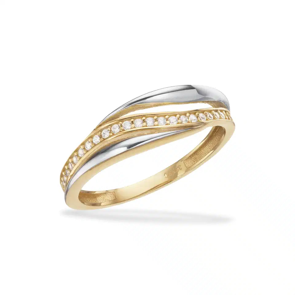 RING CUBIC ZIR. 2 FV. 8 KT.