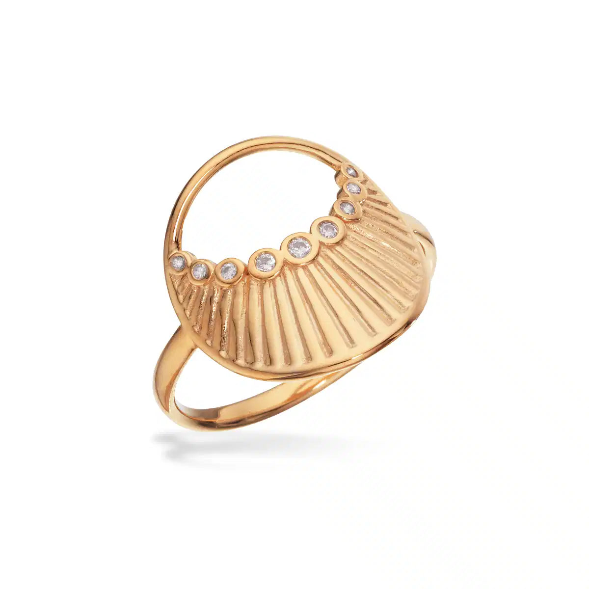 RING PLISSÉ CUBIC ZIR. SØLV FG.