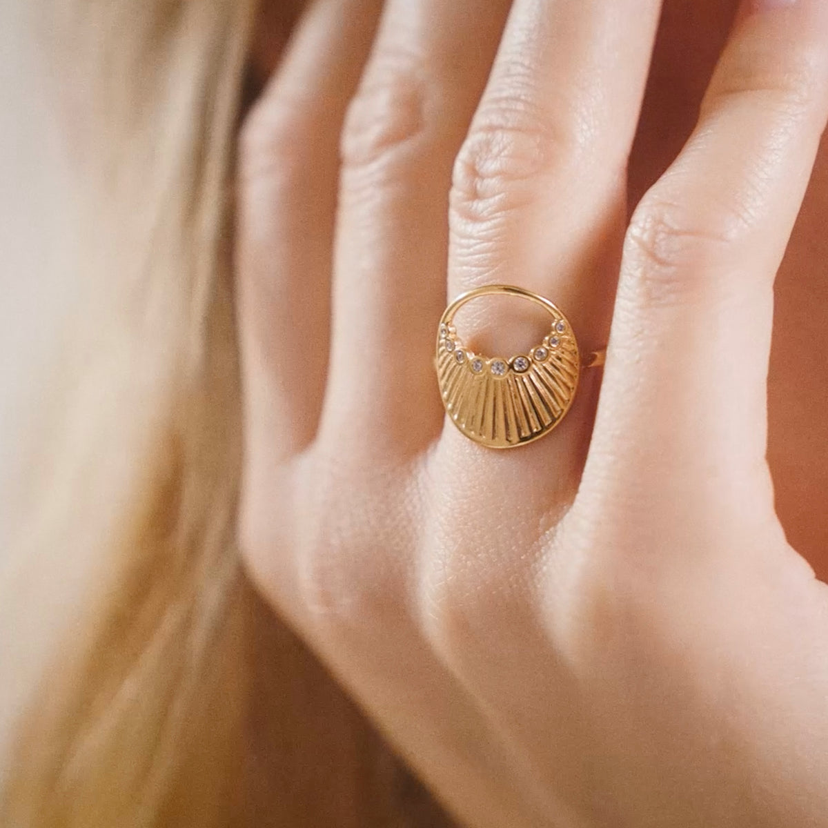 RING PLISSÉ CUBIC ZIR. SØLV FG.