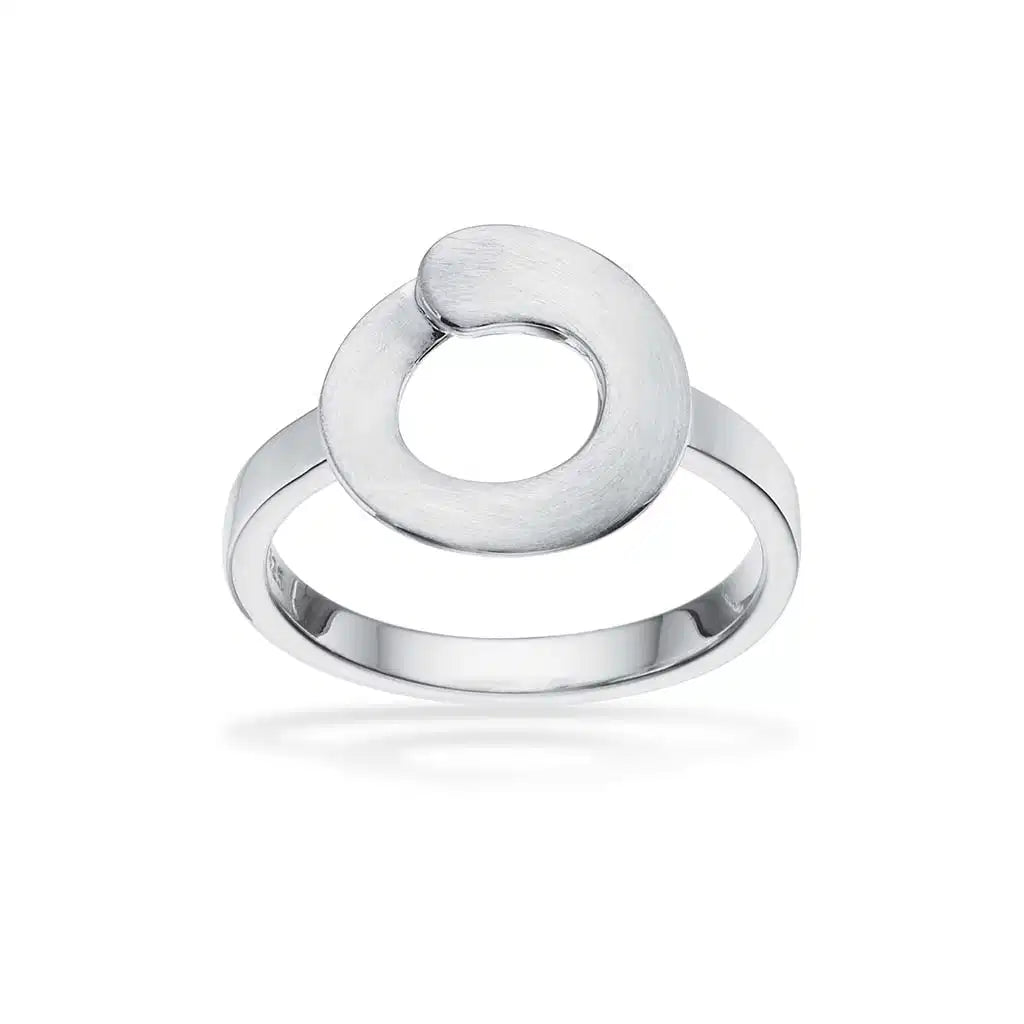 RING CIRKEL MAT SØLV