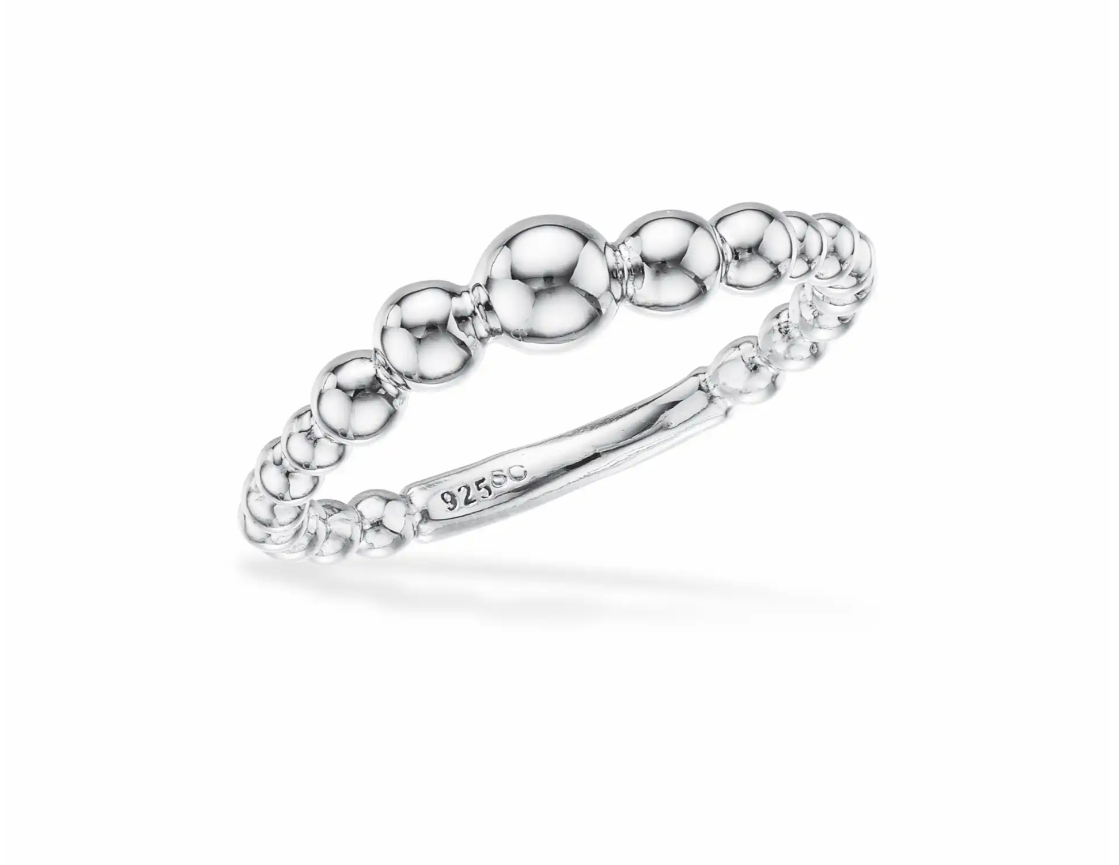 RING KUGLER SØLV RH.