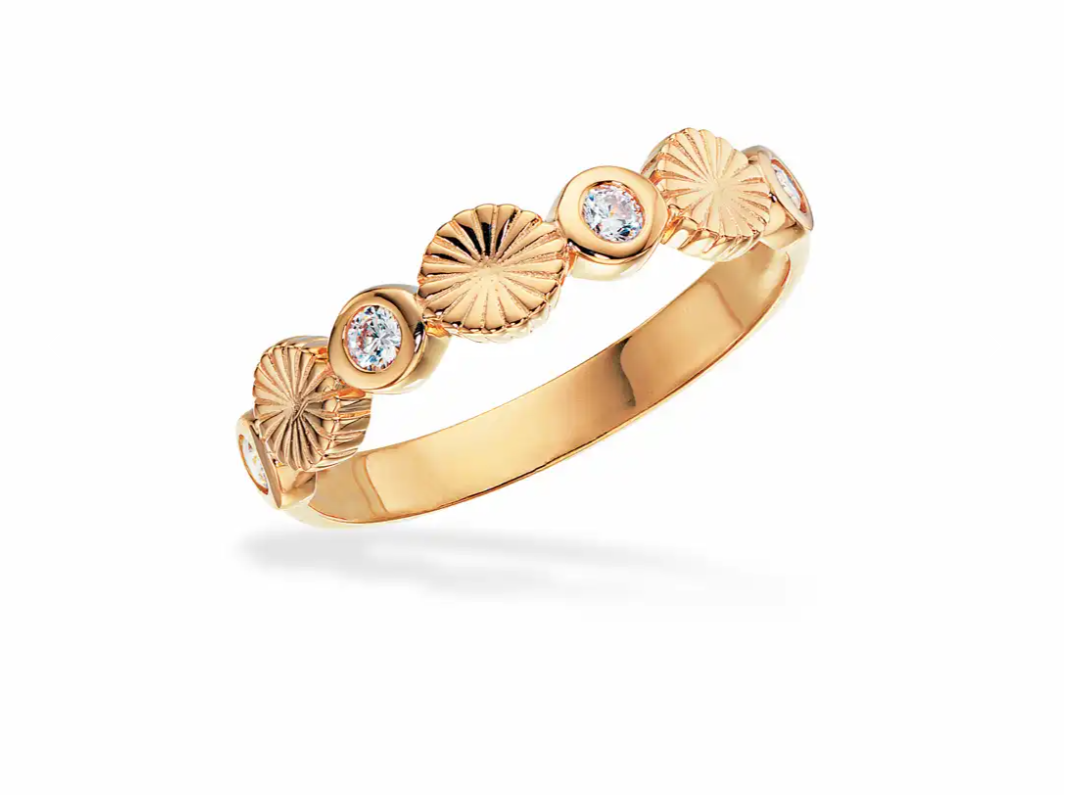 RING PLISSÉ CUBIC ZIR. SØLV FG.