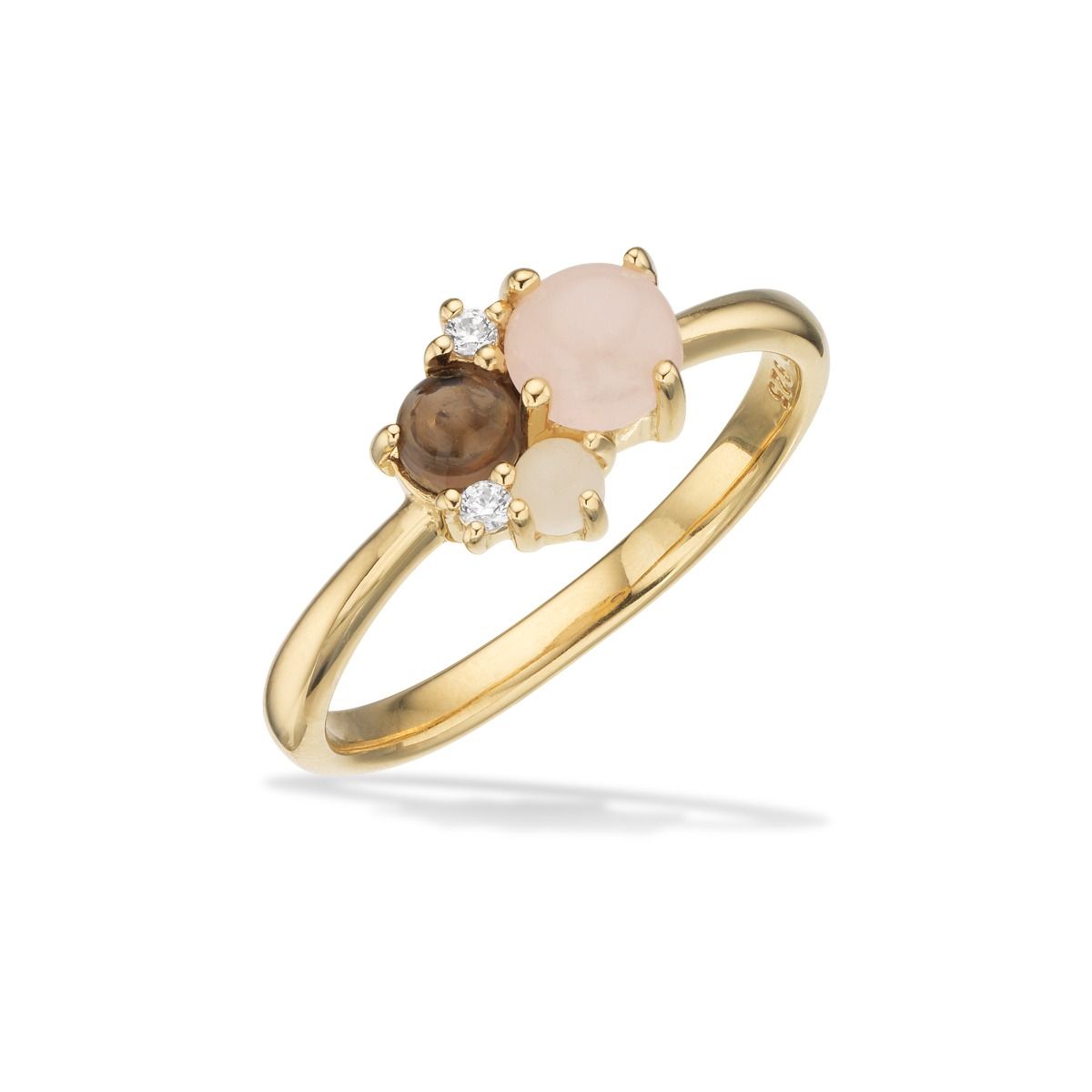 RING ROSA/SMOKEY QUARTZ CUBIC ZIR. SØLV FG.