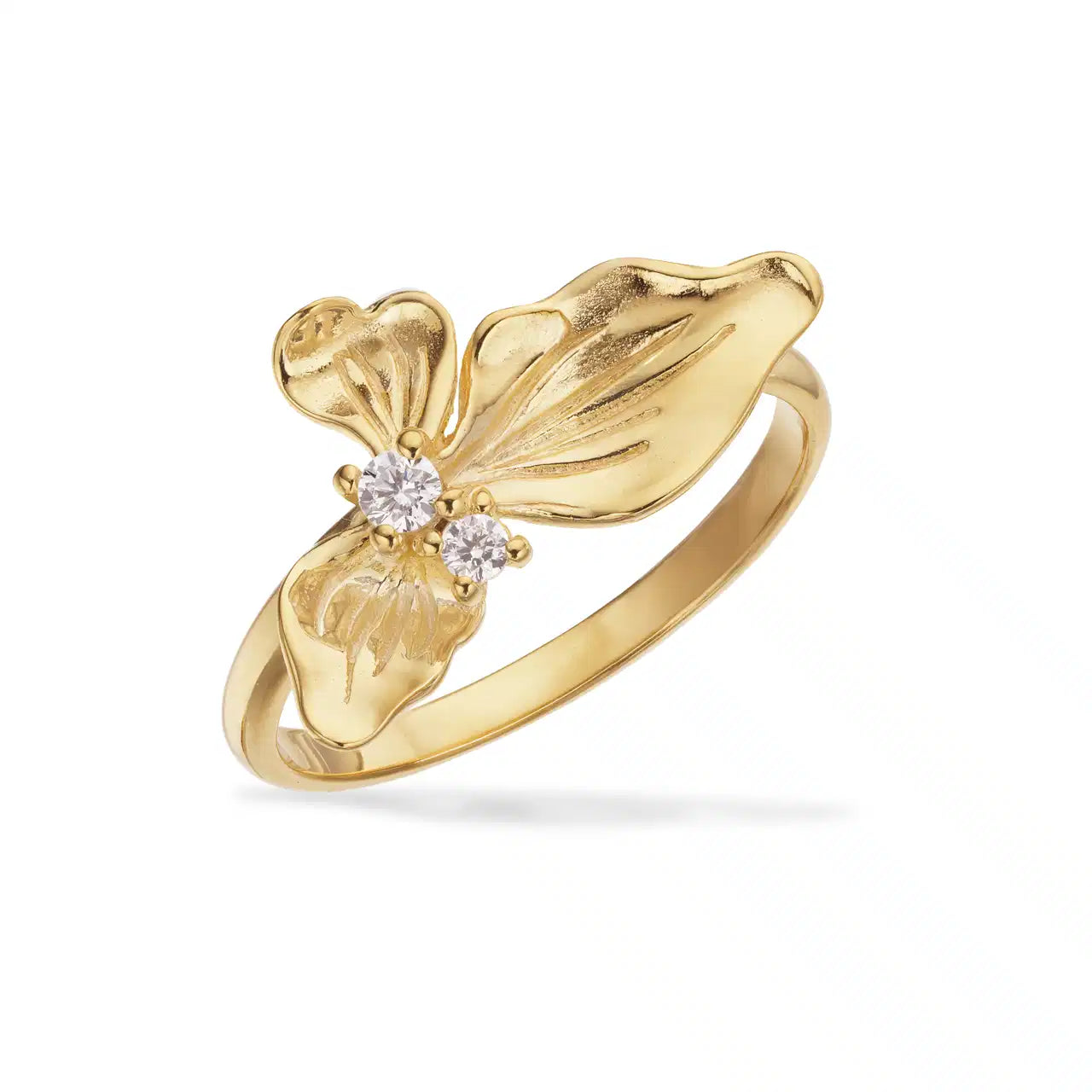 RING BLOMST CUBIC ZIR. SØLV FG.