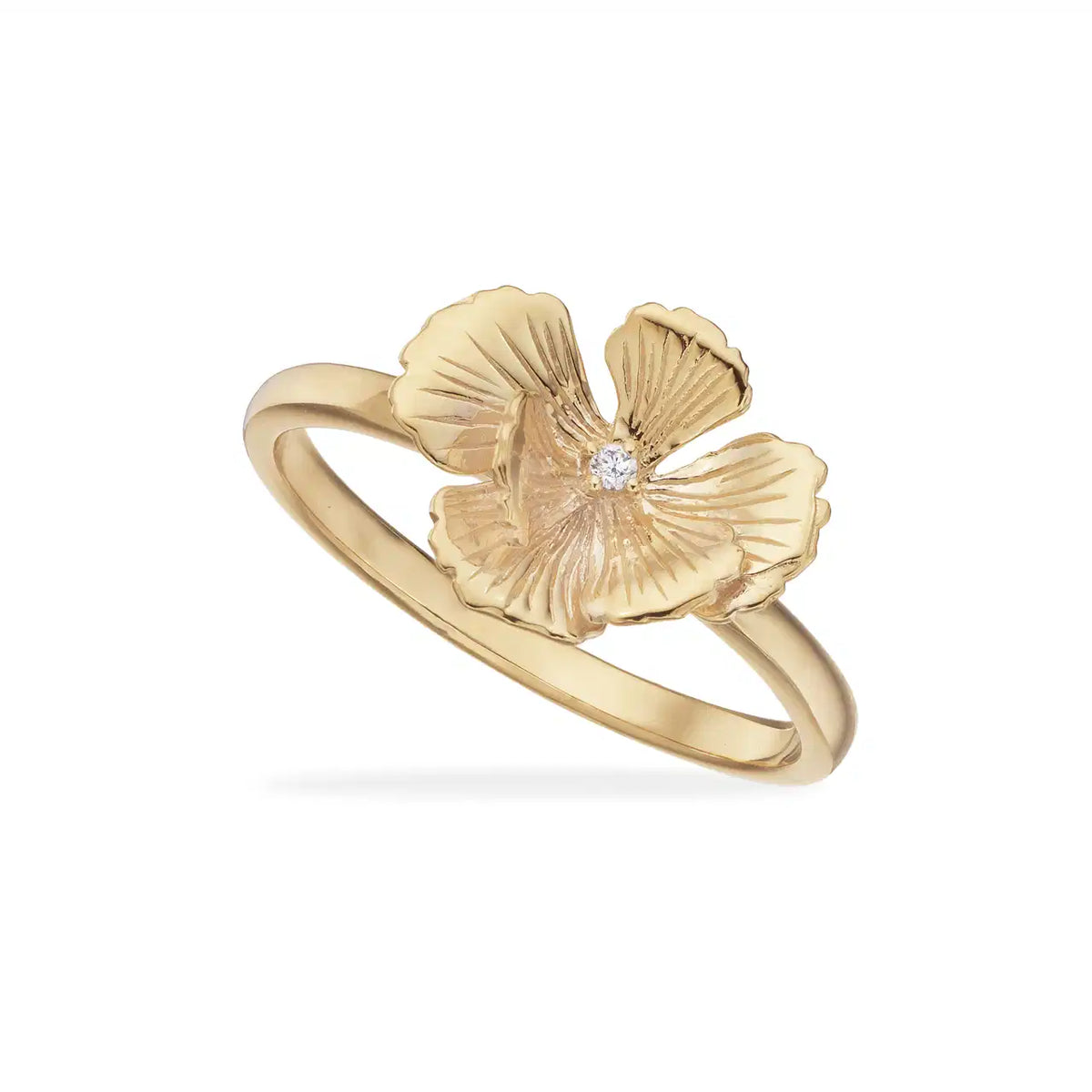RING BLOMST CUBIC ZIR. SØLV FG.