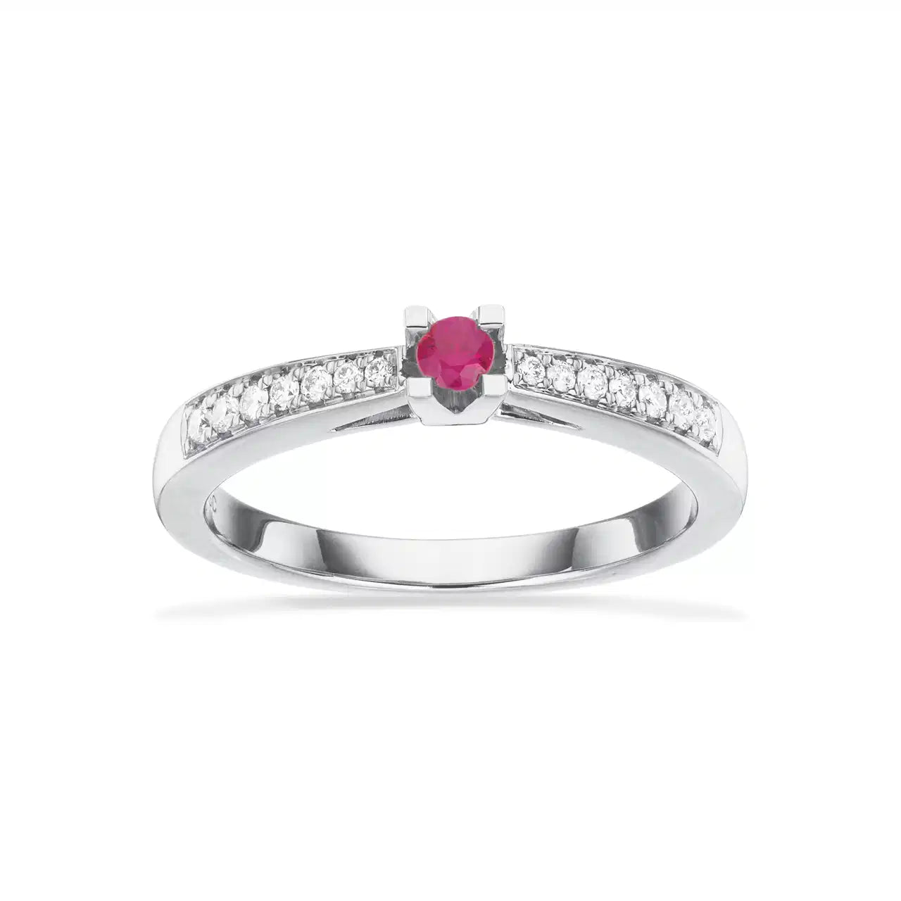 KLEOPATRA QUEEN RING RUBIN+0,12 H-W/SI 14 KT