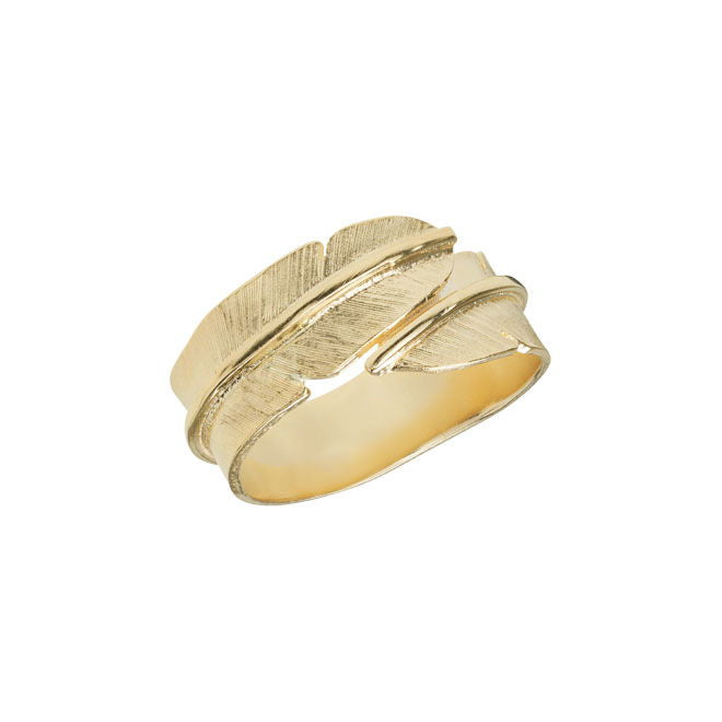 14K. FEATHER RING SMALL