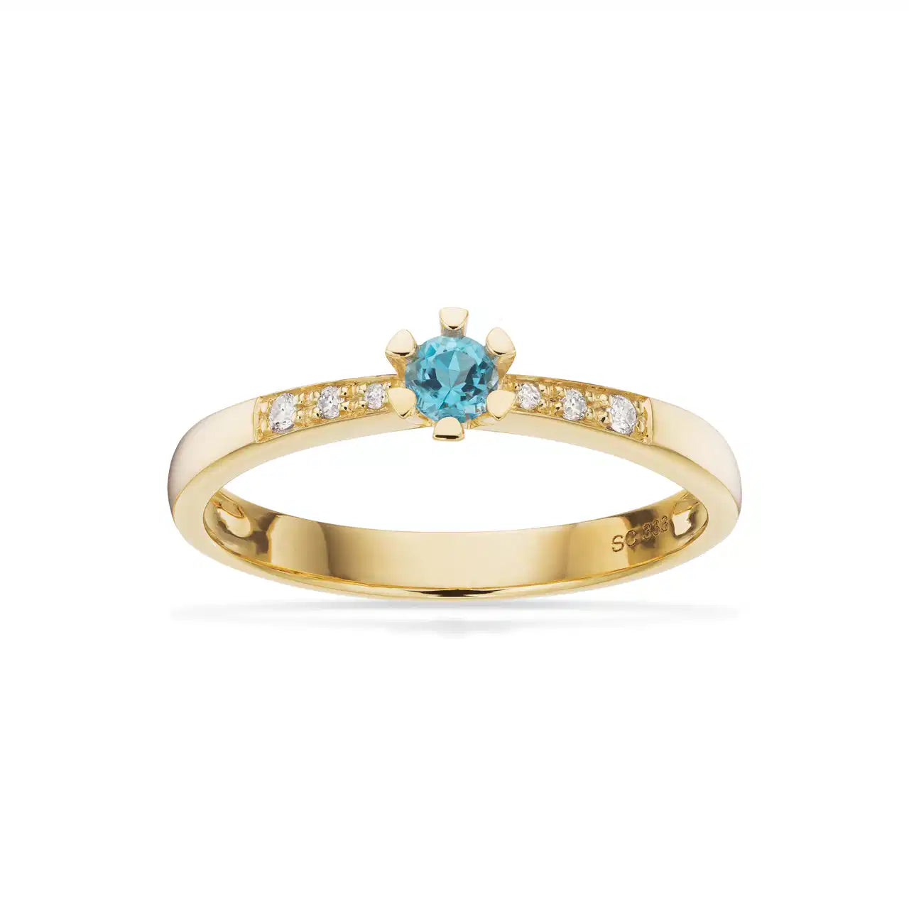VIDA DARLING RING 0,10 BLÅ TOPAS+0,04H-W