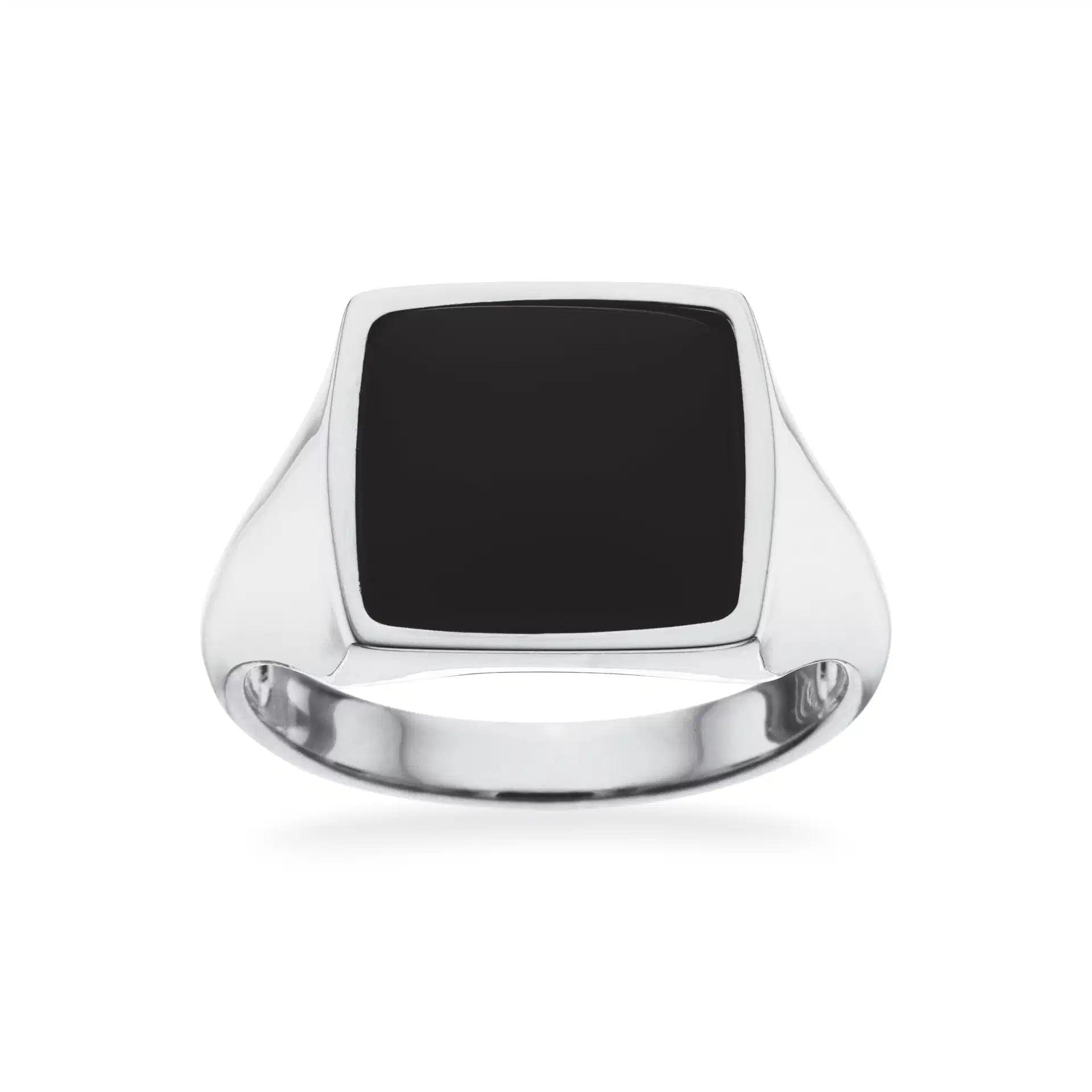 HERRERING SIGNET ONYX SØLV